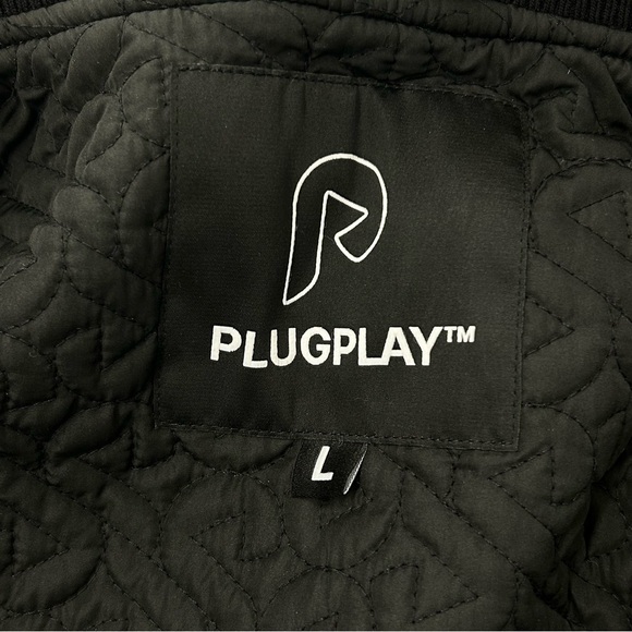 Black Varsity Jacket L Streetwear Oversized Y2K Letterman Bomber (PlugPlay) - Picture 4 of 15